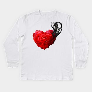 Burning Heart (Valentines Special) Kids Long Sleeve T-Shirt